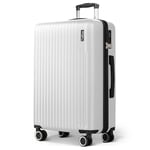 LUGG Valise ABS de 71,1 cm avec serrure d'indentation TSA, poignée de chariot en aluminium, roues pivotantes à 360°, matériau résistant à l'eau et durable, compatible avec les compagnies aériennes (75