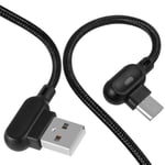 2.1a Charger Cable Micro Usb Type-c Sync Data Black Android 1m