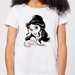 Disney Beauty And The Beast Princess Belle Sparkle Women's T-Shirt - White - L