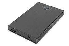 DIGITUS Boîtier Externe pour Disque Dur USB 3.0 - pour SSD/HDD 2,5" - SATA I-III - taux de Transfert de données 5 Gbit/s - Plug & Play - Boîtier Aluminium - Noir