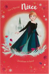 UK Greetings Disney Frozen Christmas Card for Niece - Anna & Castle Design