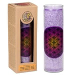 Scented Stearin Candle Flower Of Life Purple -- 21X6.5 Cm