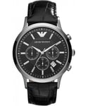 Emporio Armani Renato Mens Black Watch AR2447 Leather (archived) - One Size
