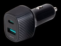 Deltaco Billaddare med Snabbladdning USB-C & USB-A, 63W