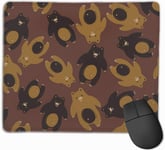 Medium Gaming Mouse Pad Seamless Pattern with The Image of Cartoon Bear Funny Design Non-Slip Rubber Base Textured Surface Game Mouse Pads Stitched edge special surface for faster speed 25 * 30cm