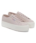 Superga Unisex Womens/Ladies 2790 Nappa Leather Trainers (Pink Almond Silver/Avorio) - Peach - Size UK 8