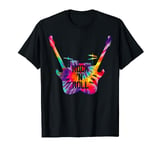 Rock N Roll Music Band Tie Dye Guitar Player Drummer T-Shirt
