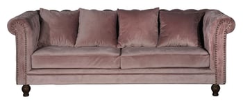 Venture Design Velvet 3-sits soffa, Pink sammet
