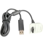 2 En 1 Usb Charger Cable Wire Pour Manette Sans Fil Xbox 360 De Microsoft Pc Accessoires Pièces Cha2117