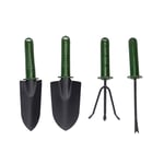 Luoshan Garden Tools Gardening Shovel Fork Rake Plastic Handle Garden Tools Four Sets Gardening Plant Tools Set