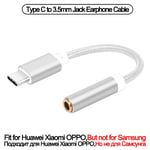 Color C-Silver 3.5 Câble Câble Audio aux pourleveurs Xiaomi Huawei, Adaptateur USB par rapport à 3,5 mm, Prix Jack 3.5, Pour Samsung Galaxy Note 10 20 S10 S20