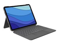Logitech combo touch keyboard and folio case with trackpad backlit apple smart connector qwerty oxford grey for apple (pan)