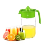 TrendyUK - 660 ML (Glass) Fruit Juicer in 4 Colors - Hand Press Easy to Use Kitchen Gadgets - Lemon Lime Orange Squeezer (Green)