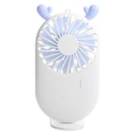 Mini Fan Cute Portable Handheld USB Chargeable Desktop Fans 3 Mode Summer Cooler 78 * 27 * 138mm-White
