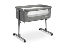 CARETERO Lit Cododo Bébé Confort - Lit d'Appoint Bébé - Lit Pliable Bébé de 6 Mois à 9 kg - avec roulettes, Matelas - 7 Niveaux de Hauteur et Inclinaison du Matelas Réglable - Graphite