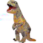 Barn & Vuxen Dinosaur Uppblåsbar Cosplay Kostym T-rex Anime Tecknad Festklänning Kostymer Halloween Kostym Brun szq