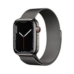 Apple Watch Series 7 (GPS + Cellular, 45mm) Montre connectée - Boîtier en Acier Inoxydable Graphite, Bracelet Milanais Graphite. Suivi de l’activité Physique, résistance à l’Eau