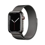 Apple Watch Series 7 (GPS + Cellular, 45mm) Montre connectée - Boîtier en Acier Inoxydable Graphite, Bracelet Milanais Graphite. Suivi de l’activité Physique, résistance à l’Eau