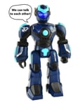 Voice Control Intelligent Attacker Robot Toys Remote Controlled Toys Blue Robetoy
