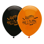 Ballonger Happy Halloween Oransje/Svart - 10-pakning