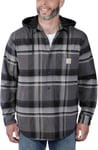 Carhartt Carhartt Men's Flannel Fleece Lined Hooded Shirt Jacket Black XL, Black