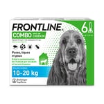 FRONTLINE Combo Chien - Anti-puces et anti-tiques pour chien - 10-20kg - 6 pipettes