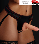 Lovetoy Ingen Easy Strap On 7" Realistic Dildo Set Soft Penis Sex Harness Kit