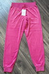 JUICY COUTURE SPORT PINK VELOUR CUFFED TRACK PANTS / LOUNGE BOTTOMS SIZE M BNWT