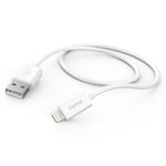 HAMA Lightning USB kabel - MFI certificeret - Hvid - 1 m