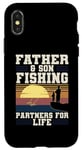 Coque pour iPhone X/XS Père-fils Partenaires de pêche pour la vie rétro assortis