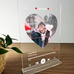 Personalised Valentines Anniversary Custom Acrylic Song Plaque For Him Her
