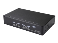 StarTech.com 4 Port DisplayPort KVM Switch, 4K 60Hz, Single Display, Dual Port UHD DP 1.2 USB KVM Switch with Integrated USB 2.0 Hub and Audio, Dell, HP, Apple, Lenovo, TAA Compliant - Keyboard/Video/Mouse Switch (SV431DPUA2) - KVM / lydsvitsj - 4 x KVM/lyd - 1 lokalbruker - stasjonær - AC 100 - 240 V