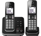 PANASONIC KX-TGD622EB Cordless Phone - Twin Handsets, Black, Black