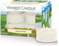 Yankee Candle Tea Light Scented Candles | Clean Cotton | 12 Count