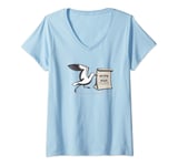 Femme Seagull Swipes Lunch Bag Holden Beach, Caroline du Nord T-Shirt avec Col en V