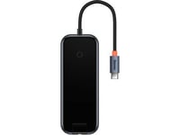Hub 6In1 Baseus Acmejoy Series Usb-C Till 2Xusb 3.0 + Usb 2.0 + Usb-C Pd + Hdmi + Rj45 (Mörkgrå)