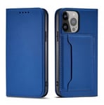 Magnetkortfodral Fodral för Samsung Galaxy S22 Ultra Cover Card Plånbok Korthållare Blå