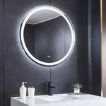 Pyöreä kylpyhuoneen peili 80cm | LED-valaistus, huurtumista estävä ja himmennin