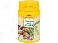 Sera Reptimineral H, Växtätande Reptil, Calcium Carbonate, Disodium Phosphate, Magnesium Sulfate, Wheat Germ, Brewers Yeast, 100 Ml, 85 G