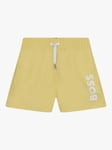 HUGO BOSS HUGO Logo Bermuda Swim Shorts, Yellow