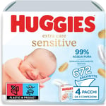 Huggies Pure Extra Care, Baby Wipes - Box with 12 Packs (672 Wipes Total) - 99 P