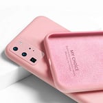 ECMQS New Liquid Silicone Soft Phone Cover Case For Huawei P40 Pro P30 P20 Lite Honor 20 8x 9x P Smart Z Plus Y9 Prime Nova 5t For Huawei P20 Pink