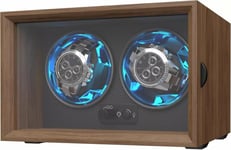 Watch winder för 2 klockor med LED-belysning och USB-strömförsörjning