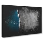 The Black Sand Beach In Vik Iceland Paint Splash Modern Art Canvas Wall Art Print Ready to Hang, Framed Picture for Living Room Bedroom Home Office Décor, 30x20 Inch (76x50 cm)