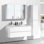 SparMax NoraDesign 120 cm baderomsmøbel dobbel hvit matt