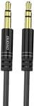 L12 long extensible AUX mini jack 3.5mm cable spring 1,7m Black