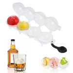 ODOMY 1 Pack Sphere Whiskey Ice Ball Maker Tray Mold 4 Giant Ice Ball Cube Mould Round DIY for Pudding Milk Juice Cocktails Whiskey