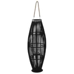 Hängande ljuslykta bambu 95 cm svart