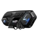 Fodsports M1-S Pro Intercom Moto Bluetooth avec Partage de Musique, Kit Bluetooth Casque Moto, 2000M Système de Communication Entre 1-8 Motards, HiFi Son, Audio Multitâche Filaire, Commande Vocale