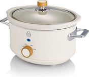 Swan SF17021WHTN Nordic Slow Cooker with 3 Temperature Settings, Keep Warm Funct